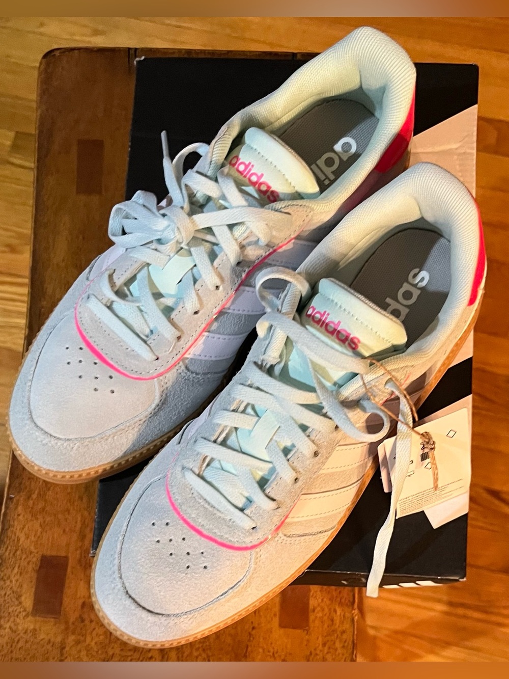 adidas Breaknet Sleek J Kids Sneakers - Pink/green/white.